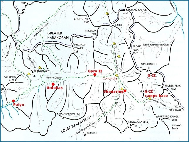 BALTORO: mappa trekking BALTORO: mappa trekking